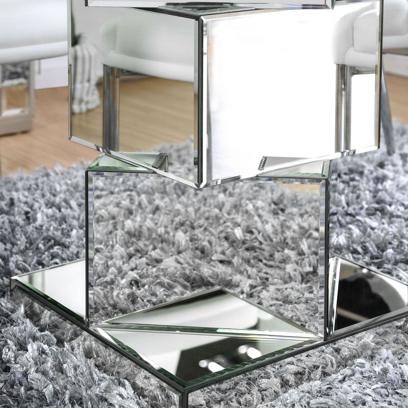 Contemporary Glass Top Dining Table in Chrome