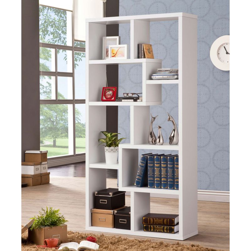 Theo 10-shelf Bookcase White