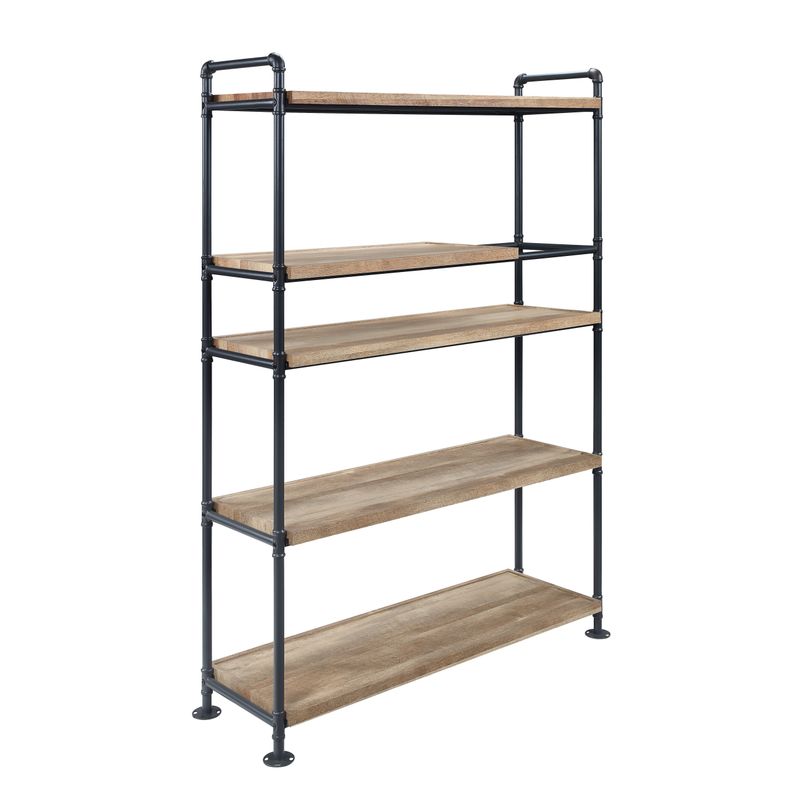 ACME Brantley Bookshelf, Oak & Sandy Black Finish