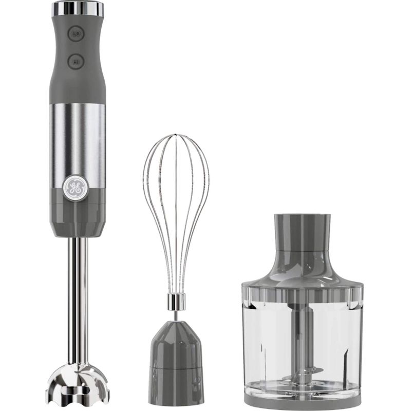 GE - Immersion 2-Speed Handheld Blender (4 Piece Set) - Stainless Steel