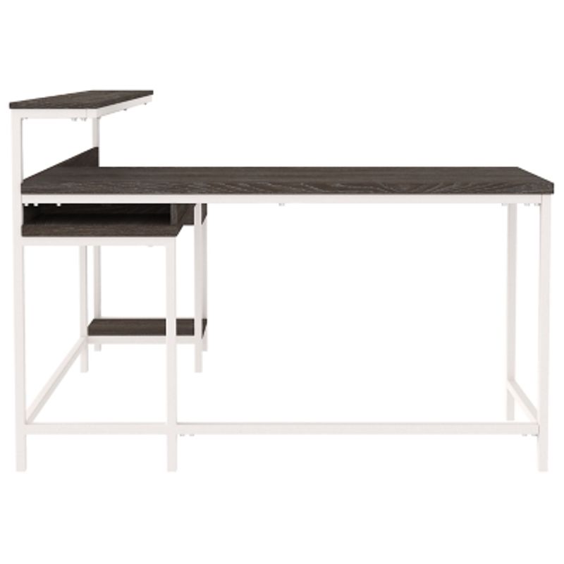 Two-tone Dorrinson L-Desk with Storage