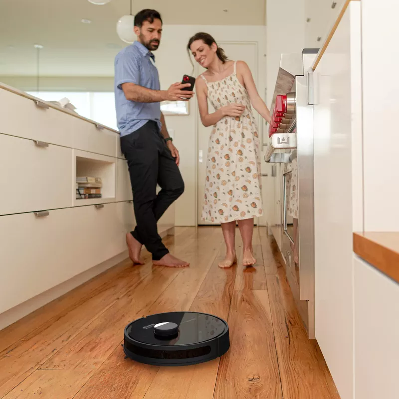 bObsweep - Dustin Self-Emptying Robot Vacuum and Mop, with 100-day Dock and Patented Navigation, Wi-Fi Connected in Navy - Navy