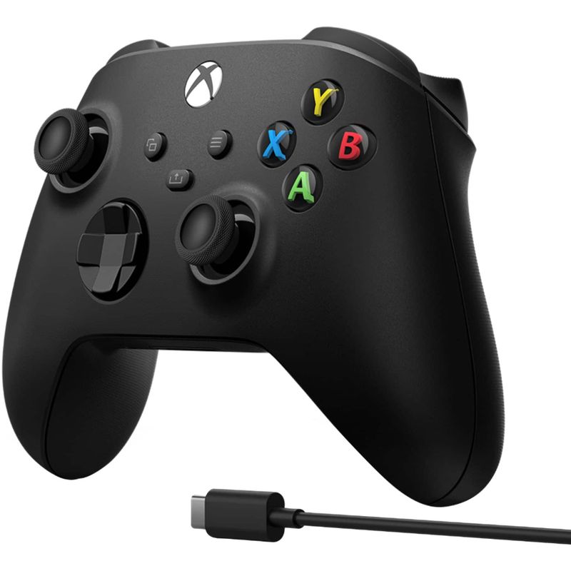 Microsoft - Xbox Wireless Controller for Windows Devices, Xbox Series X, Xbox Series S, Xbox One + USB-C Cable - Carbon Black