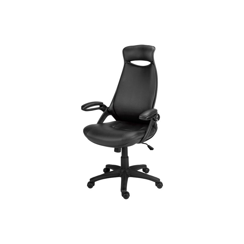 Office Chair/ Adjustable Height/ Swivel/ Ergonomic/ Armrests/ Computer Desk/ Work/ Metal/ Fabric/ Black/ Contemporary/ Modern