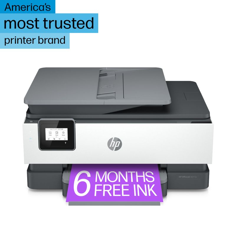 HP - OfficeJet 8015e Wireless All-In-One Inkjet Printer with 6 months of Instant Ink Included with HP+ - White