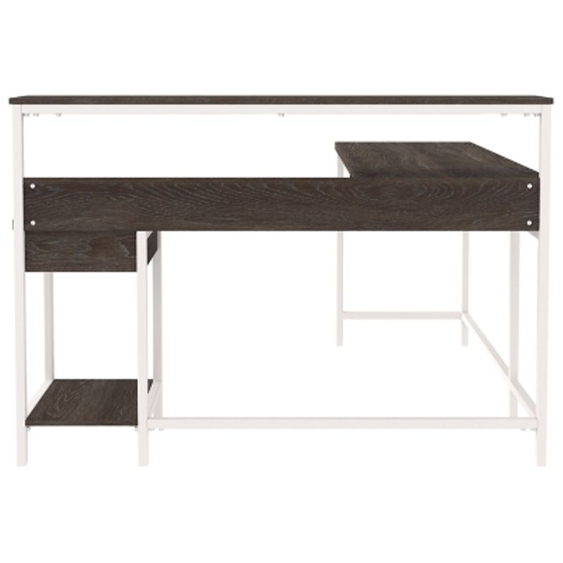 Two-tone Dorrinson L-Desk with Storage