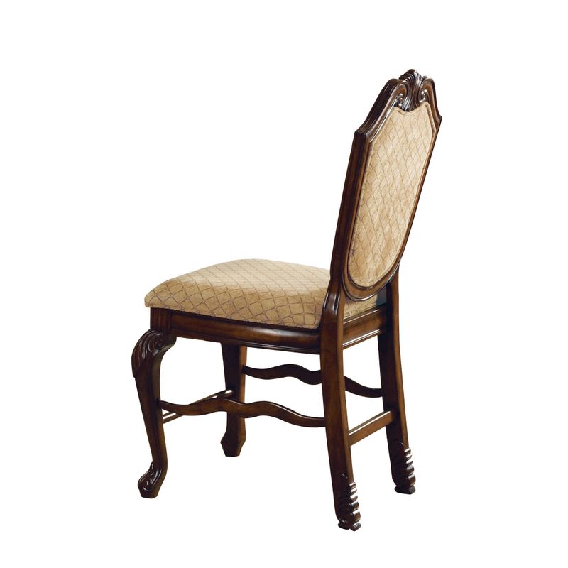 ACME Chateau De Ville Counter Height Chair (Set-2), Fabric & Espresso