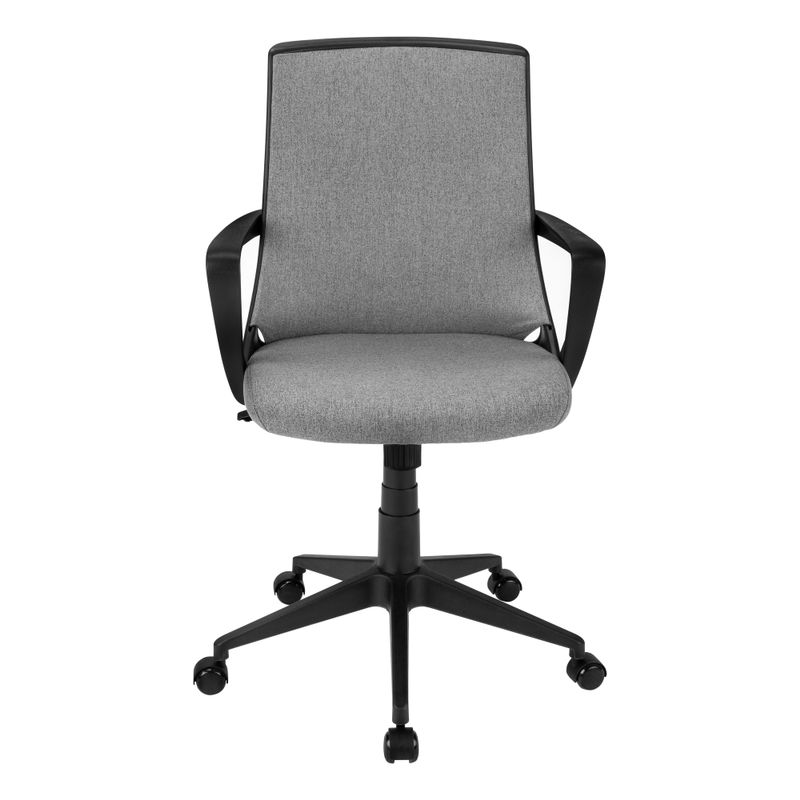 Office Chair/ Adjustable Height/ Swivel/ Ergonomic/ Armrests/ Computer Desk/ Work/ Metal/ Mesh/ Black/ Grey/ Contemporary/ Modern