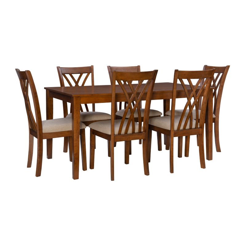 Sherrod 7Pc Dining Set Brown