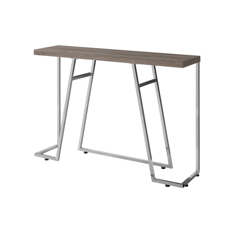 Accent Table/ Console/ Entryway/ Narrow/ Sofa/ Living Room/ Bedroom/ Metal/ Laminate/ Brown/ Chrome/ Contemporary/ Modern