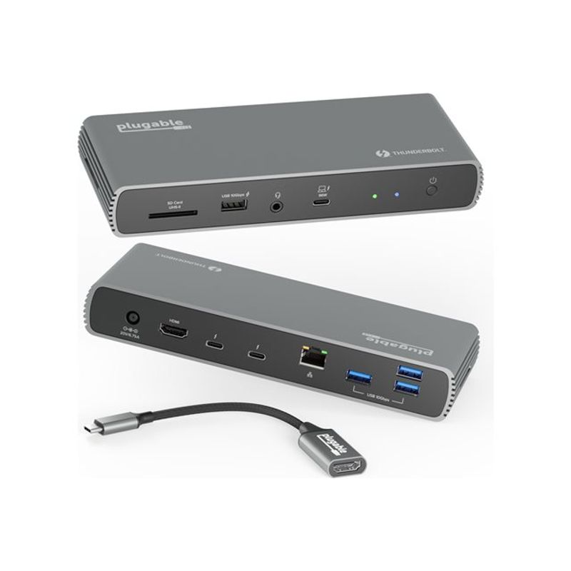 Plugable - docking station - Thunderbolt 4 - 3 x Thunderbolt 4
