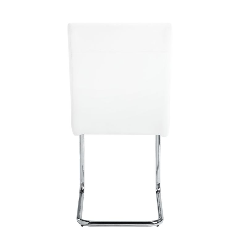 ACME Palton Side Chair (Set-2), White Synthetic Leather & Chrome Finish