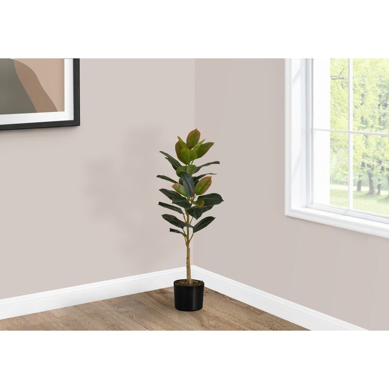 Artificial Plant - 40"H / Indoor Rubber Tree In A 5" Pot