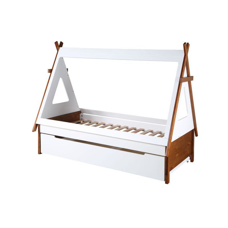 ACME Loreen Twin Bed, Oak & White Finish