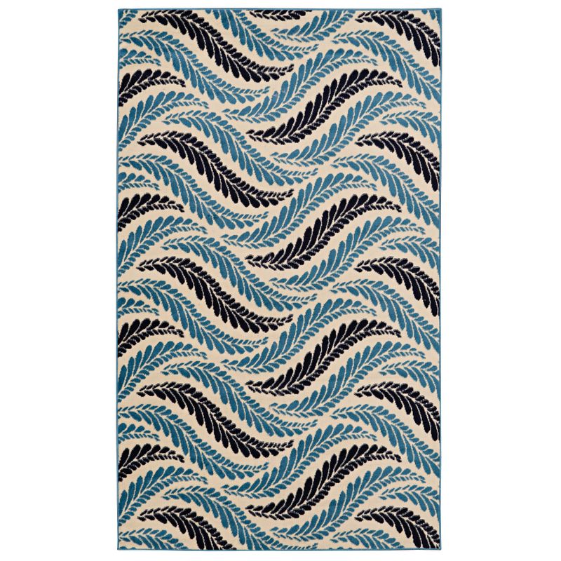 Benson Bone And Blue 4.3X7.3 Area Rug