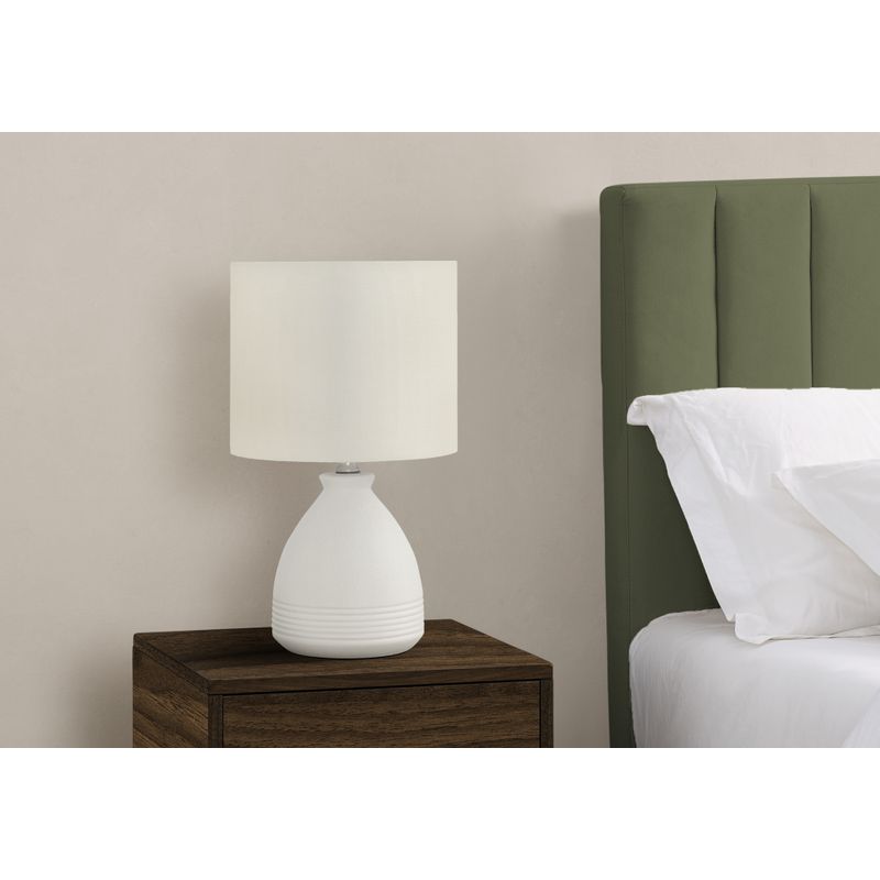 Lighting - 17"H Table Lamp Cream Ceramic / Ivory Shade