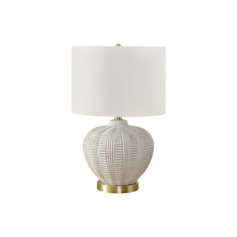 Lighting - 21"H Table Lamp Cream Resin / Ivory Shade