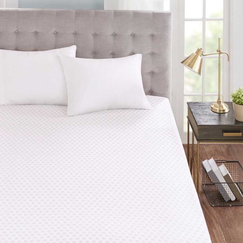 White 3" Gel Memory Foam with Cooling Cover Hypoallergenic 3" Cooling Gel Memory Foam Mattress Topper with Removable Cooling Cover Twin XL