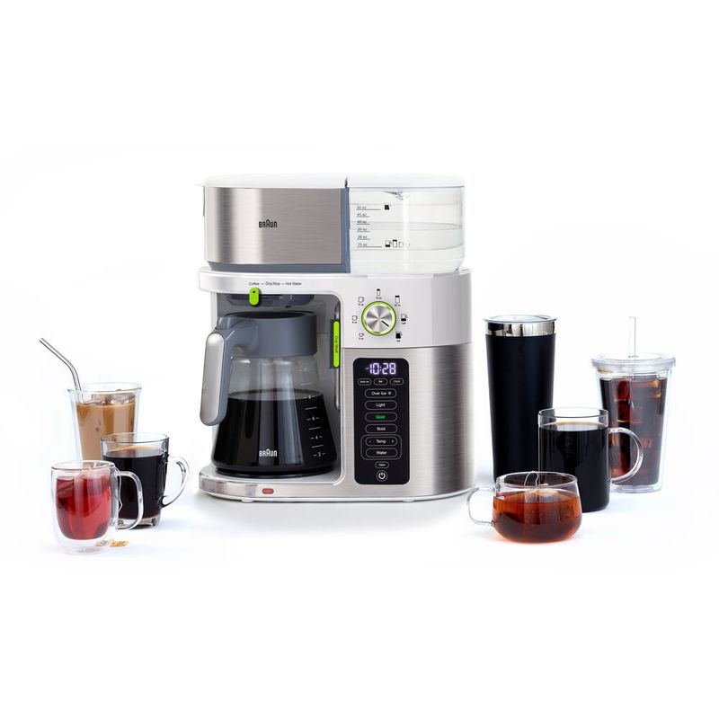 Braun - MultiServe 10-Cup SCA Certified Coffee Maker with Internal Water Spout and Glass Carafe in White