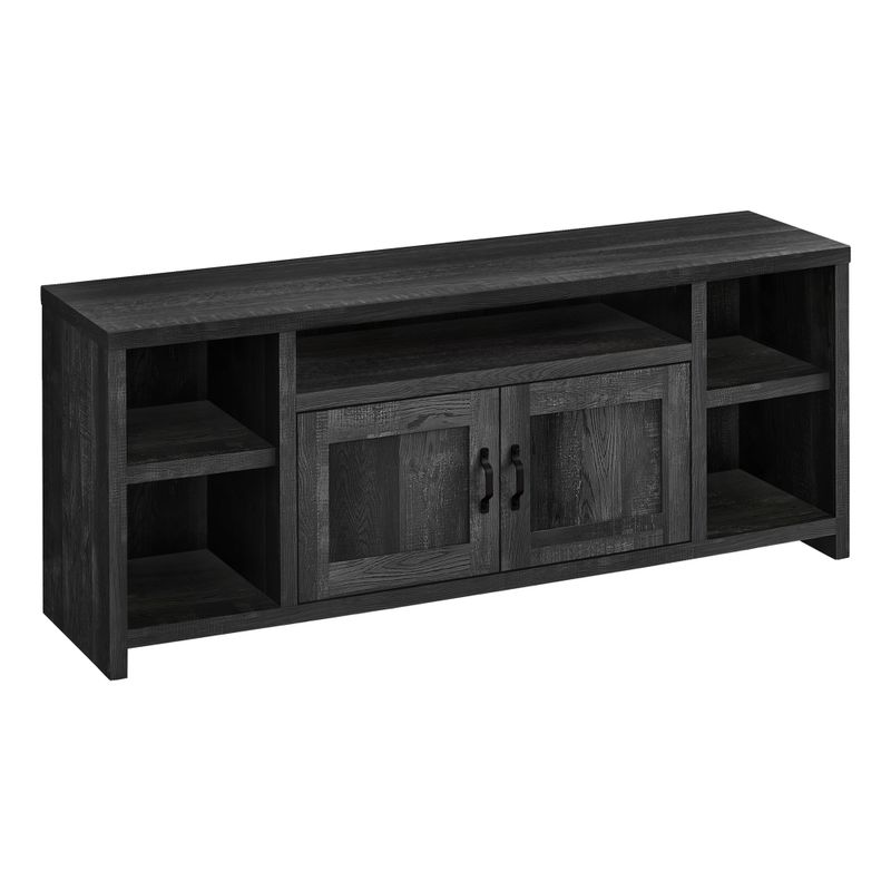 TV Stand/ 60 Inch/ Console/ Media Entertainment Center/ Storage Cabinet/ Living Room/ Bedroom/ Laminate/ Black/ Transitional