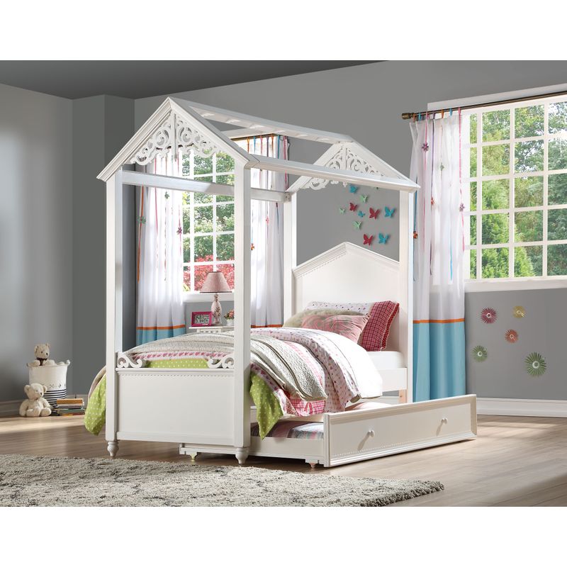 ACME Rapunzel Twin Bed, White