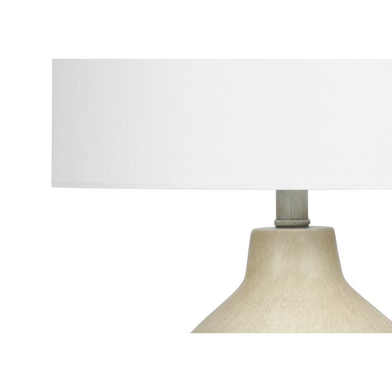 Lighting - 24"H Table Lamp Beige Concrete / Ivory Shade