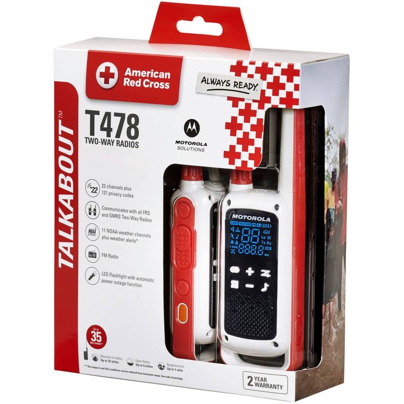 Motorola - Solutions TALKABOUT T478 Two Way Radio - 2 Pack - White