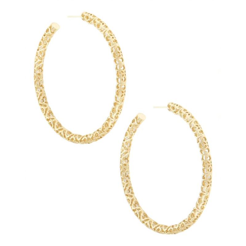 Kendra Scott Maggie Hoop Earring (Gold Filigree)