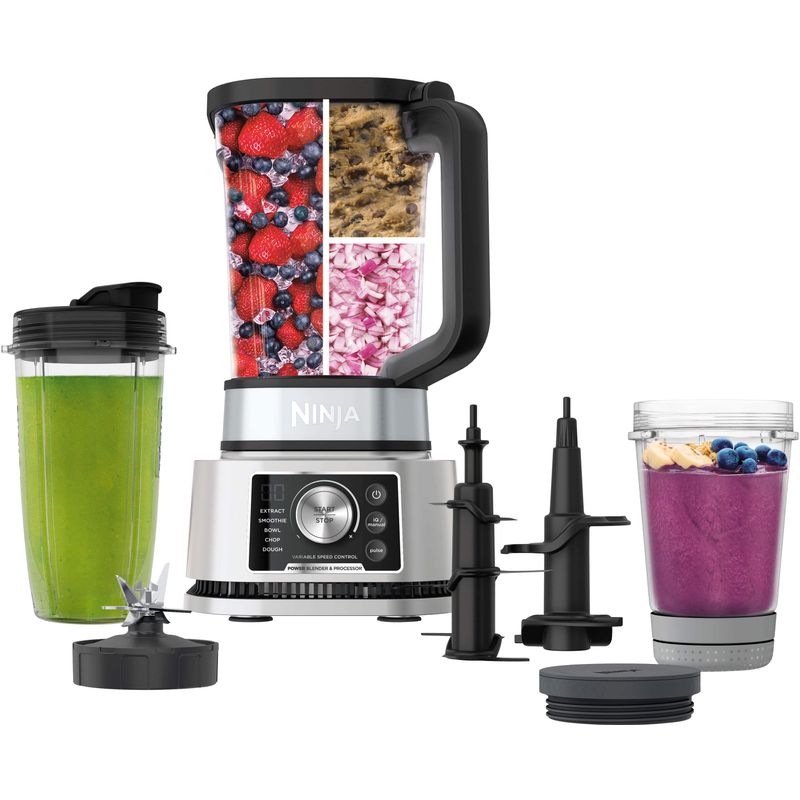 Ninja - Foodi Power Blender & Processor System, Smoothie Bowl Maker & Nutrient Extractor*, 1400WP smartTORQUE 6 Auto-iQ - Silver