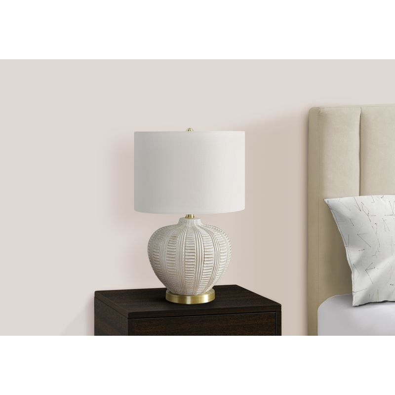 Lighting - 21"H Table Lamp Cream Resin / Ivory Shade