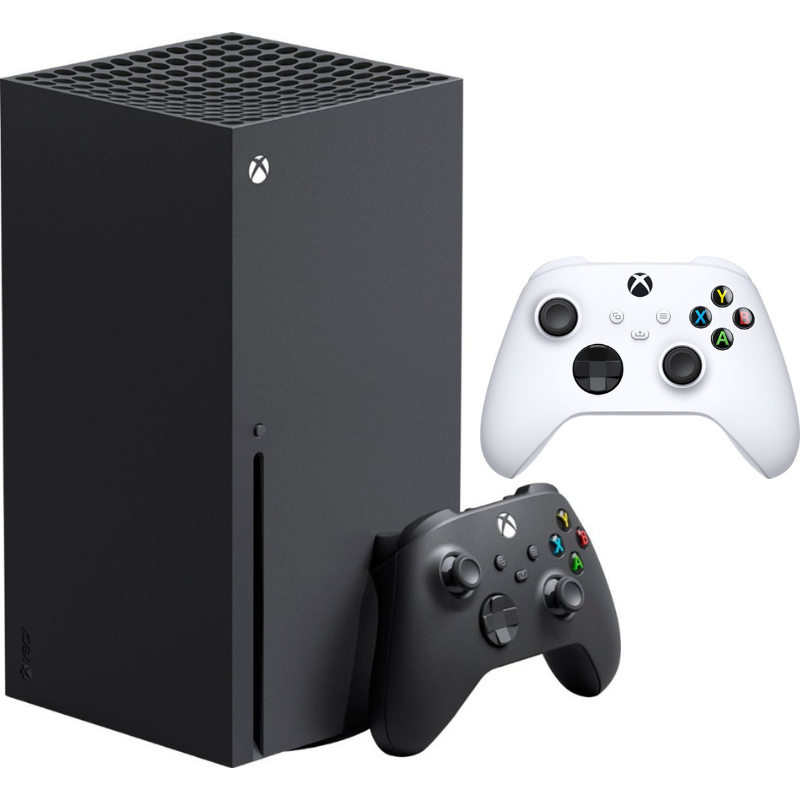 Xbox Series X 1TB Gaming Console & White Controller (Total of 2 Controllers Included)