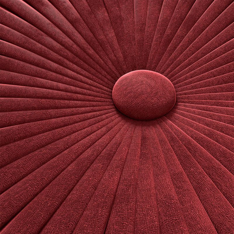 Simpli Home - Grafton Velvet Round Pouf - Maroon