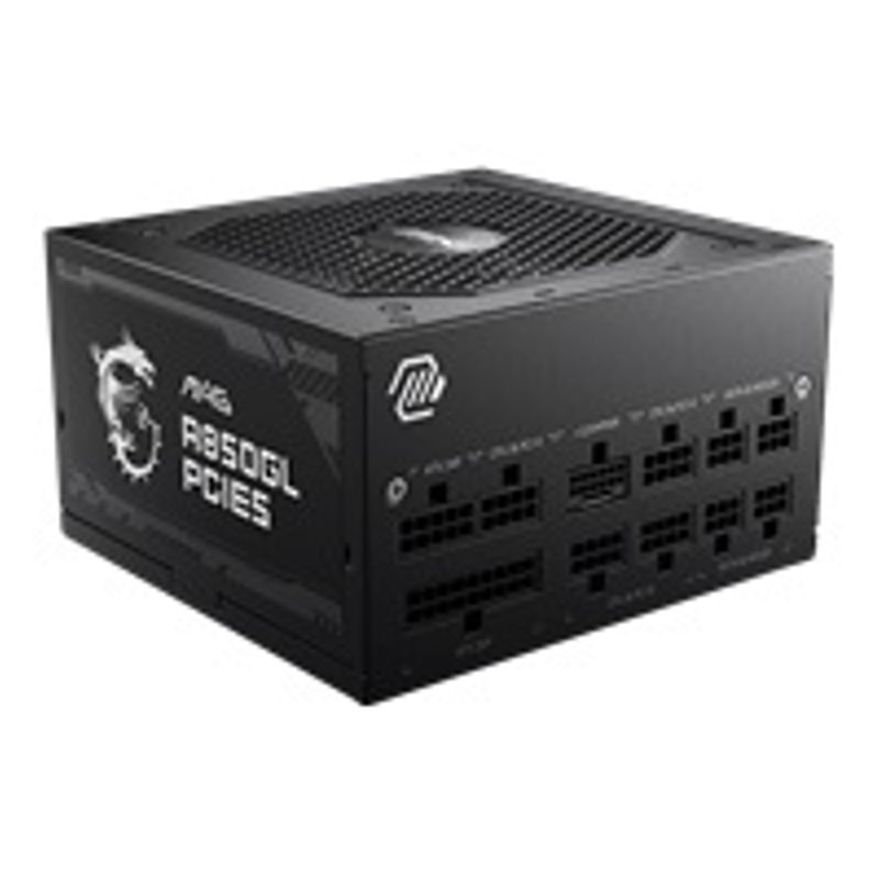 MSI - MAG A850GL PCIE5 850W ATX 3.1 &PCIe 5.1 Ready Full Modular 80 Plus Gold Gaming Power Supply - Black