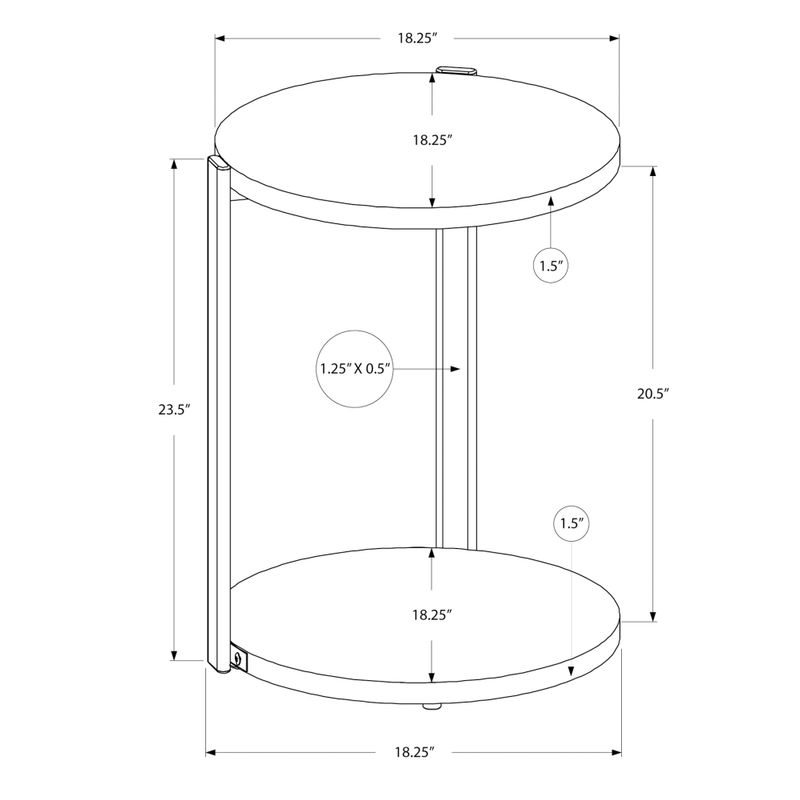 Accent Table/ Round/ Side/ End/ Nightstand/ Lamp/ Living Room/ Bedroom/ Metal/ Laminate/ Glossy White/ Chrome/ Contemporary/ Modern