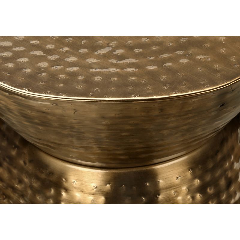 Accent Table - 22"H / Copper Iron Metal Drum End Table