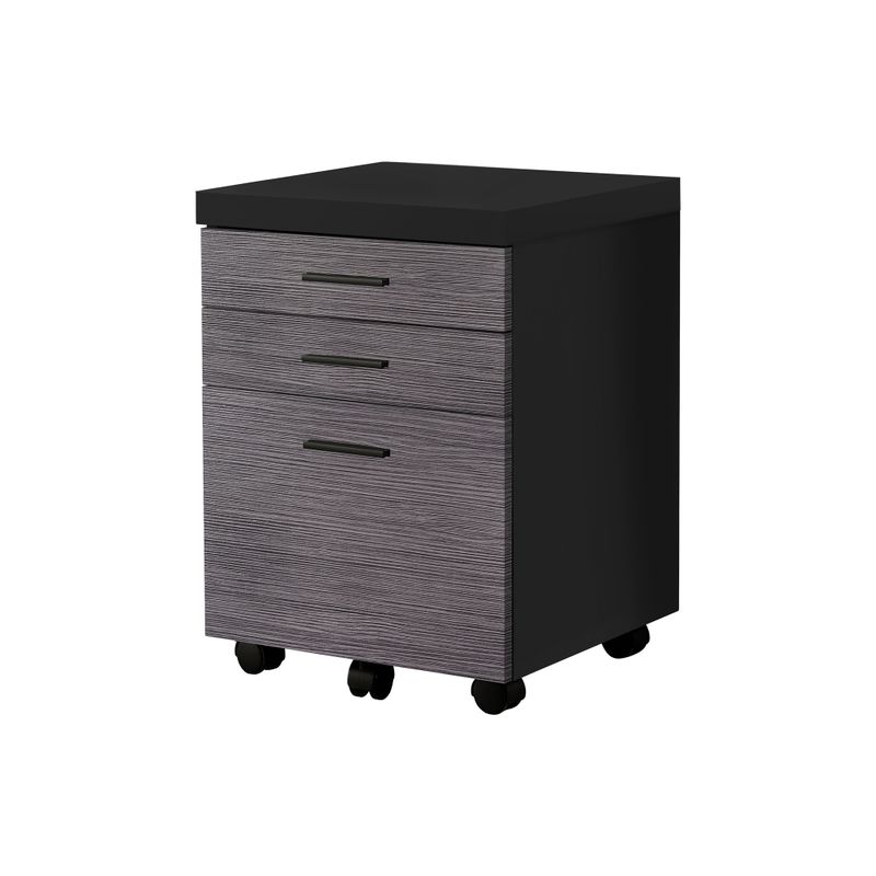 File Cabinet/ Rolling Mobile/ Storage Drawers/ Printer Stand/ Office/ Work/ Laminate/ Black/ Grey/ Contemporary/ Modern