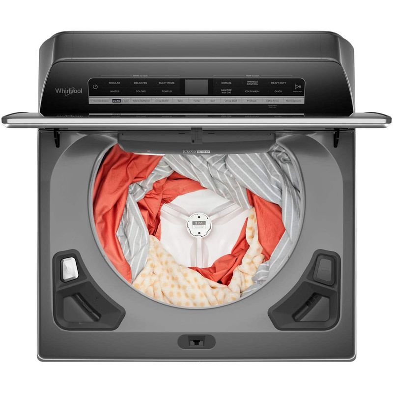 Whirlpool - 5.2 Cu. Ft. High Efficiency Smart Top Load Washer with 2 in 1 Removable Agitator - Chrome Shadow