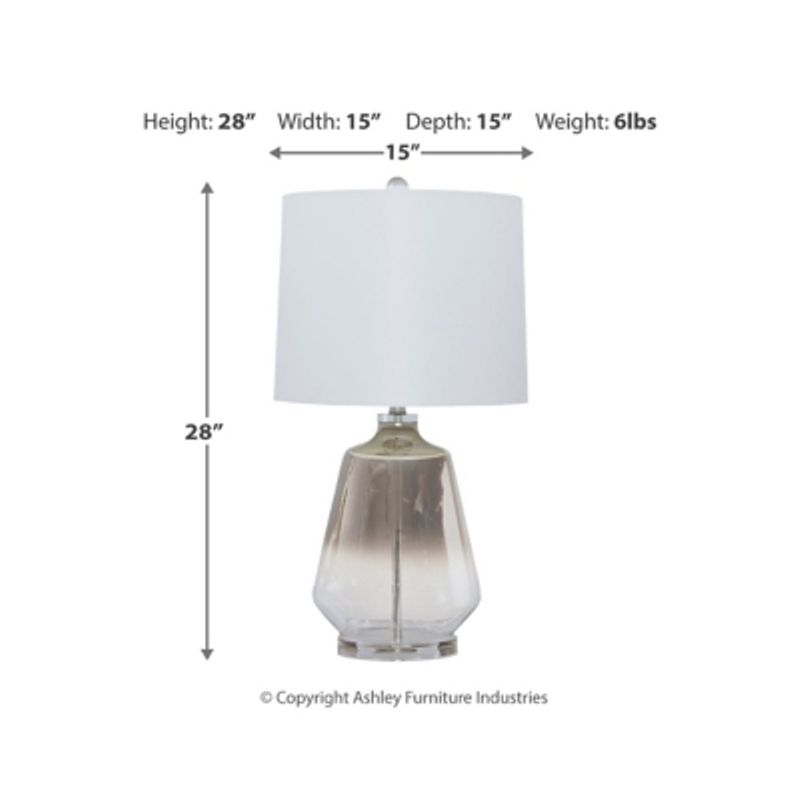 Silver Finish Jaslyn Glass Table Lamp (1/CN)