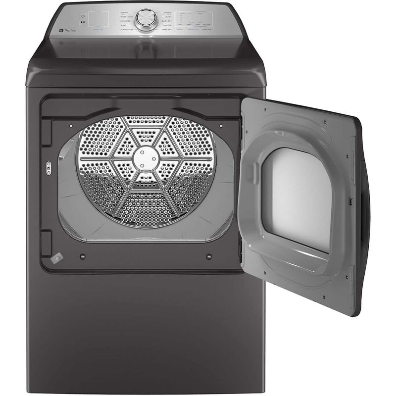 GE Profile - 7.4 Cu. Ft. Smart Electric Dryer with Sanitize Cycle and Sensor Dry - Diamond Gray