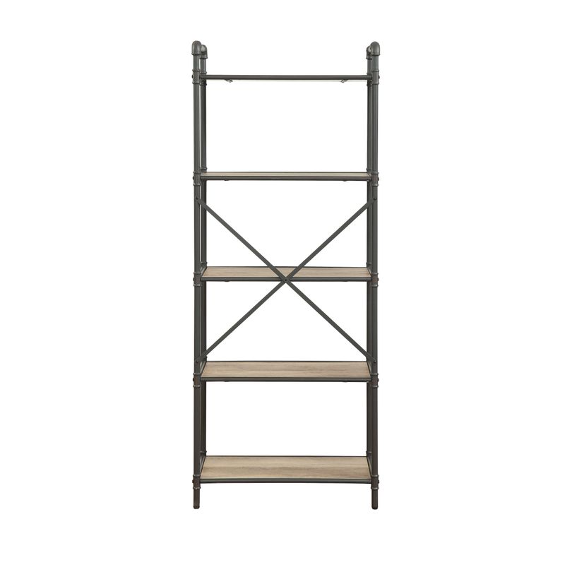 ACME Itzel Bookshelf, Antique Oak & Sandy Gray