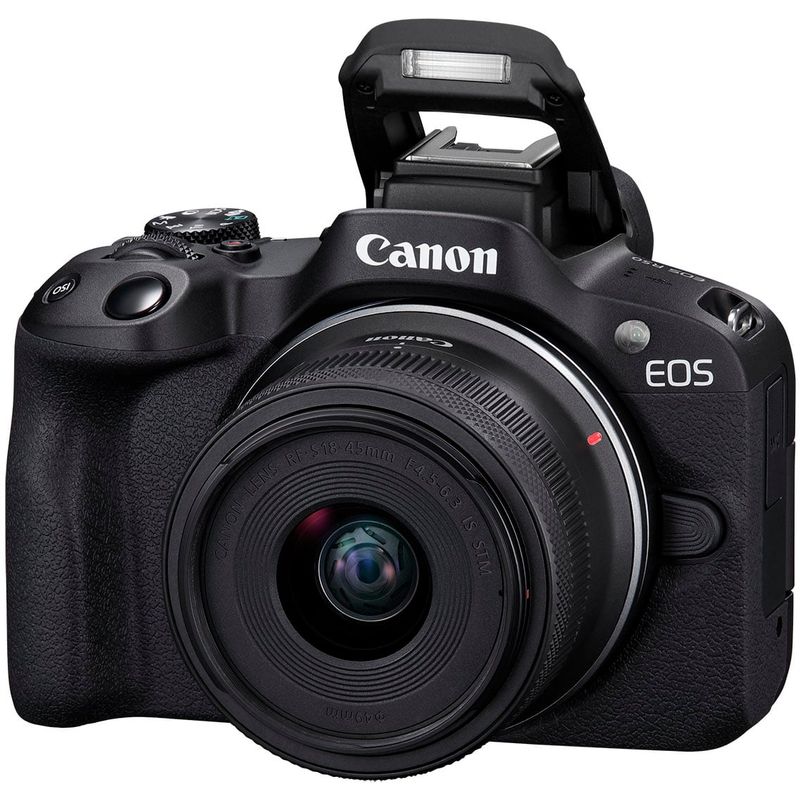 Canon - EOS R50 4K Video Mirrorless Camera 2 Lens Kit with RF-S18-45mm and RF-S55-210mm Lenses - Black