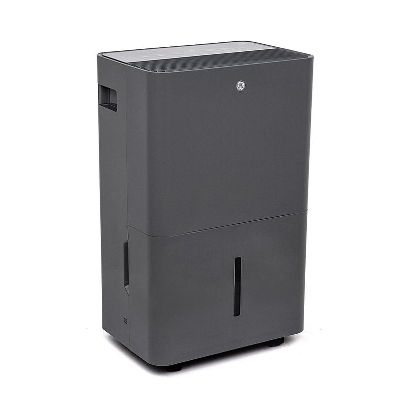 GE - 50-Pint Energy Star Smart Portable Dehumidifier for Wet Spaces - Grey