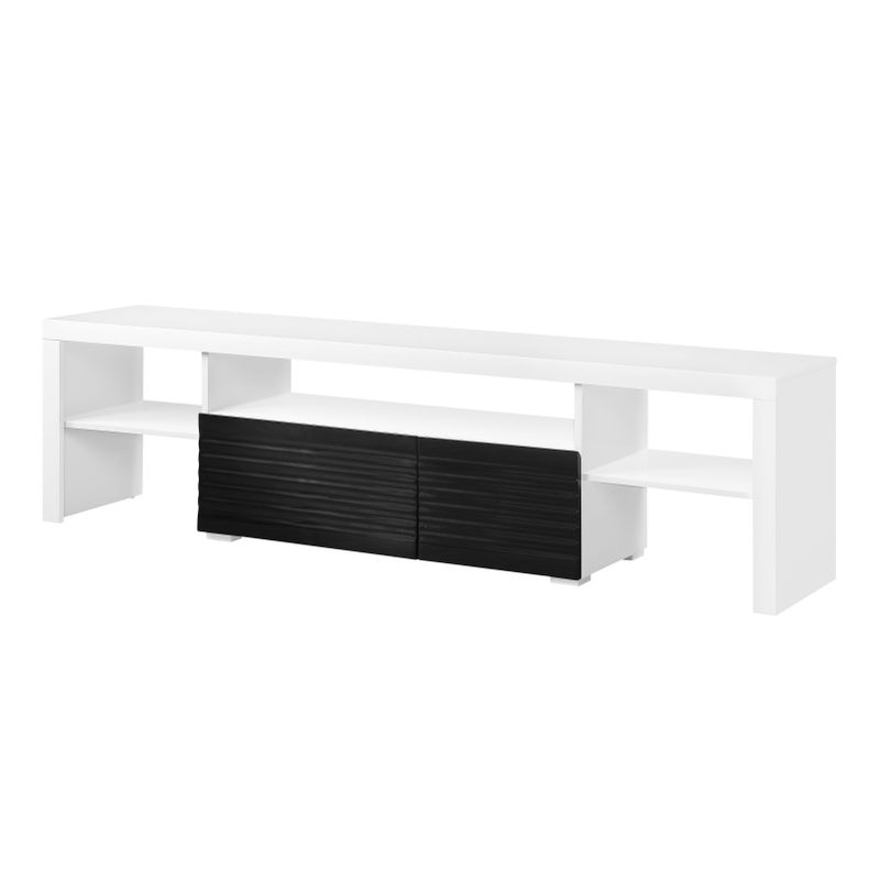 ACME Buck II TV Stand, White & Black High Gloss Finish