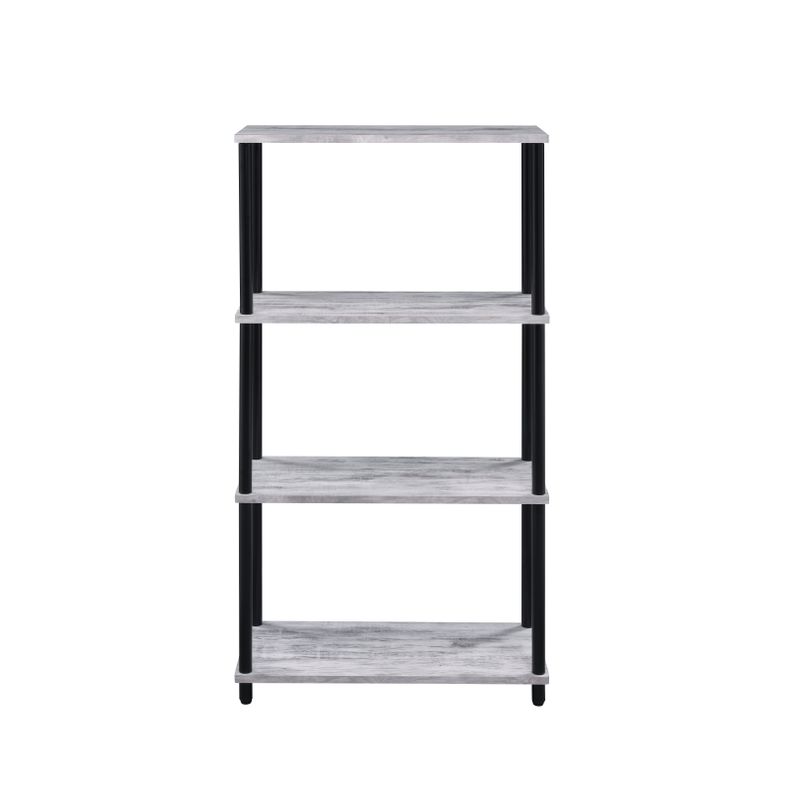 ACME Nypho Bookshelf, Antique White & Black Finish