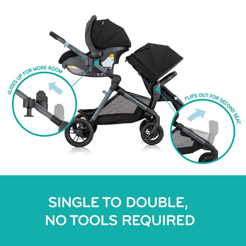 Pivot Xpand Modular Travel System w/ LiteMax Infant Car Seat Ayrshire Black
