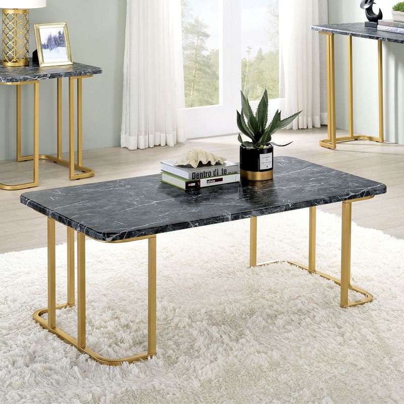 Contemporary Metal Coffee Table in Gold/Black