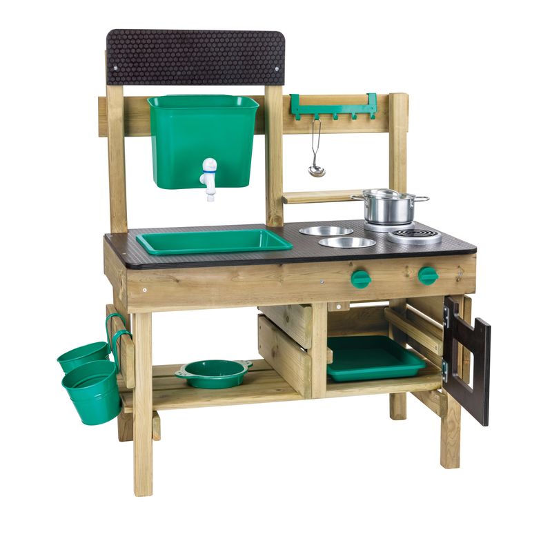 Wooden Outdoor Kitchen Playset w/ Accessories Ages 3+ Years