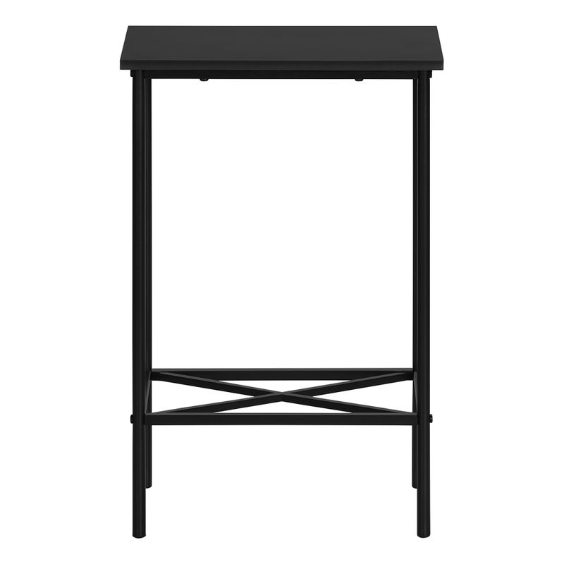 Accent Table/ Side/ End/ Narrow/ Small/ 2 Tier/ Living Room/ Bedroom/ Metal/ Laminate/ Black/ Contemporary/ Modern