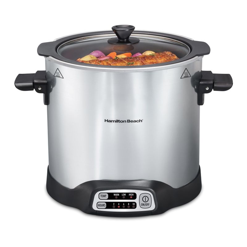 Hamilton Beach - 10qt Sear & Cook Stockpot Slow Cooker Silver