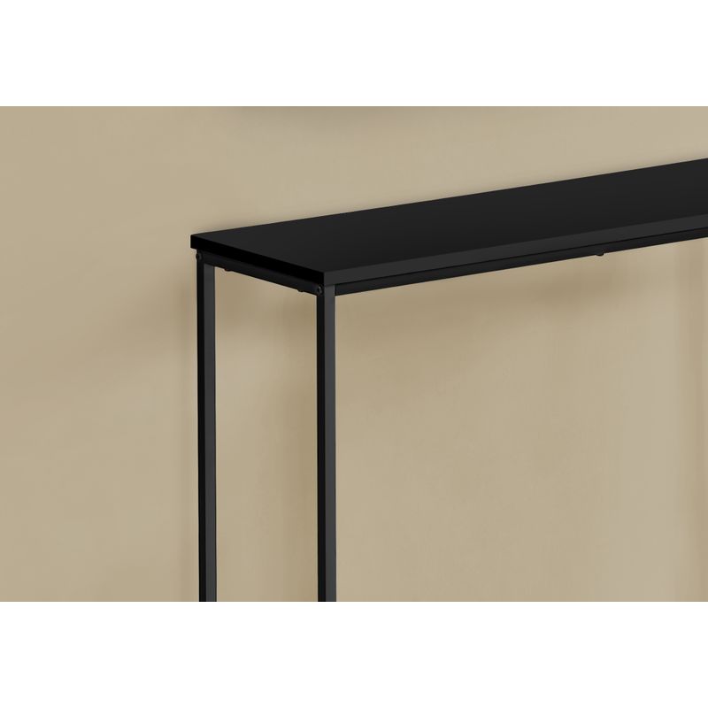 Accent Table/ Console/ Entryway/ Narrow/ Sofa/ Living Room/ Bedroom/ Metal/ Laminate/ Black/ Contemporary/ Modern